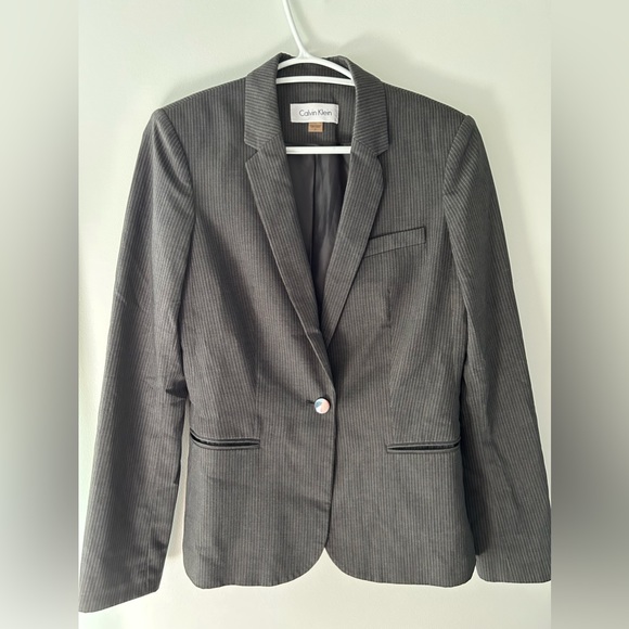 Calvin Klein grey striped blazer - Picture 2 of 6
